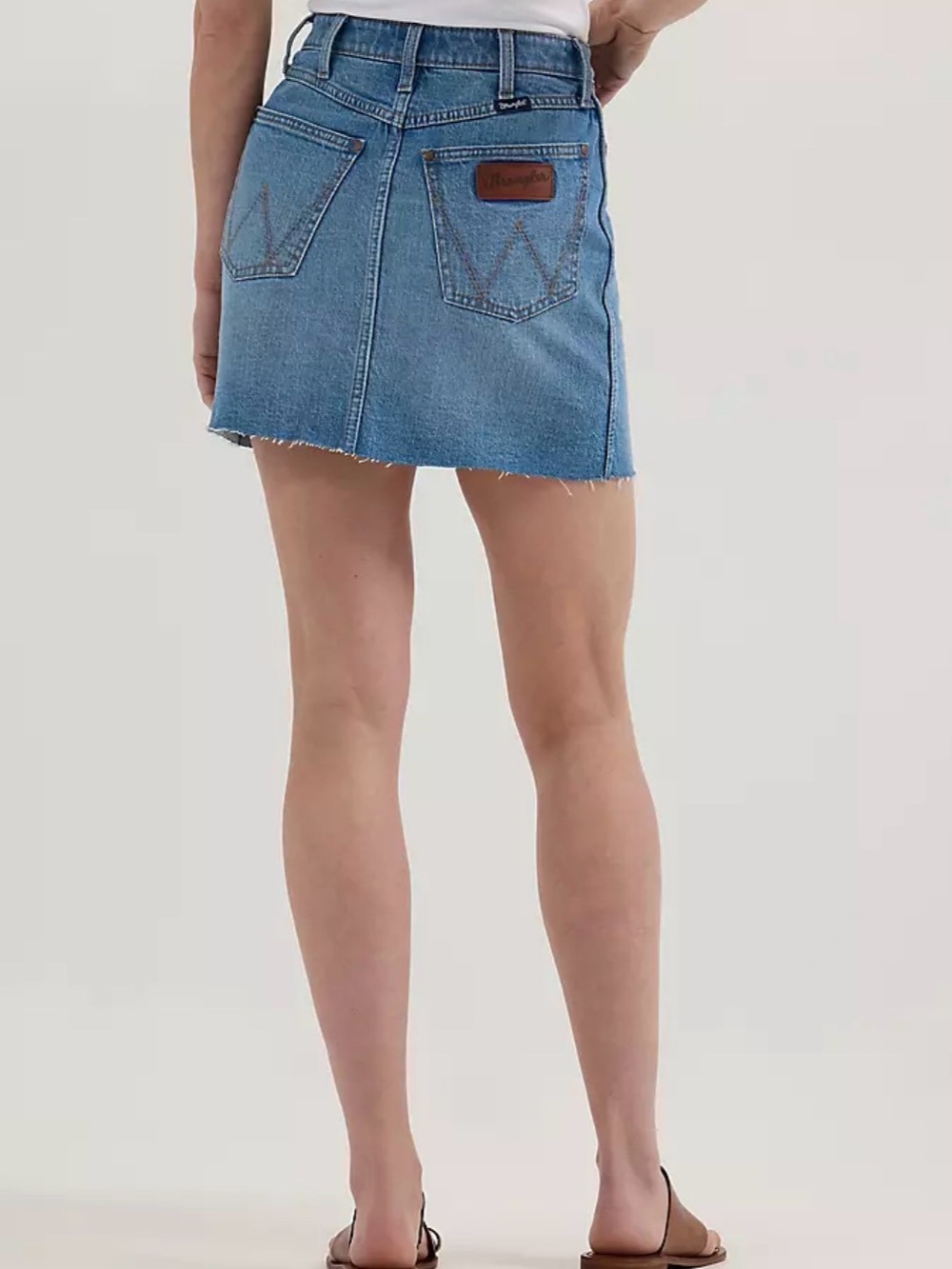 Wrangler Retro Medium Wash Denim Mini Skirt